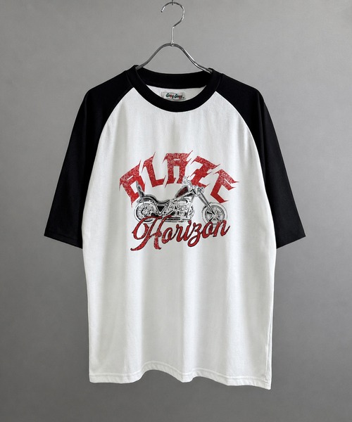 Soupy Soupy(スーピースーピー)の「【Soupy Soupy】old design vintage like printed raglan sleeves ringer T-shirts/オールドデザイン ヴィンテージライク プリント ラグランTシャツ リンガーTシャツ(Tシャツ/カットソー・メンズ・ホワイト/ブラック/ネイビー/レッド/ホワイト系その他/ブルー系その他/レッド系その他/ホワイト系その他2/ホワイト系その他3/ブルー系その他2/レッド系その他2/レッド系その他3/ホワイト系その他4/ホワイト系その他6/ホワイト系その他5/レッド系その他7/レッド系その他6/レッド系その他5/レッド系その他4/ブルー系その他4/ブルー系その他3/ブラック系その他2/ホワイト系その他7・M/L/XL/S)」の5枚目の写真