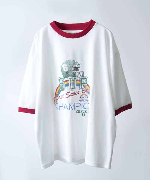 Soupy Soupy(スーピースーピー)の「【Soupy Soupy】old design vintage like printed raglan sleeves ringer T-shirts/オールドデザイン ヴィンテージライク プリント ラグランTシャツ リンガーTシャツ(Tシャツ/カットソー・メンズ・ホワイト/ブラック/ネイビー/レッド/ホワイト系その他/ブルー系その他/レッド系その他/ホワイト系その他2/ホワイト系その他3/ブルー系その他2/レッド系その他2/レッド系その他3/ホワイト系その他4/ホワイト系その他6/ホワイト系その他5/レッド系その他7/レッド系その他6/レッド系その他5/レッド系その他4/ブルー系その他4/ブルー系その他3/ブラック系その他2/ホワイト系その他7・M/L/XL/S)」の18枚目の写真
