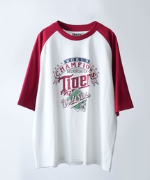 【Soupy Soupy】old design vintage like printed raglan sleeves ringer T-shirts/オールドデザイン ヴィンテージライク プリント ラグランTシャツ リンガーTシャツ