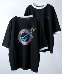 【Soupy Soupy】old design vintage like printed raglan sleeves ringer T-shirts/オールドデザイン ヴィンテージライク プリント ラグランTシャツ リンガーTシャツ