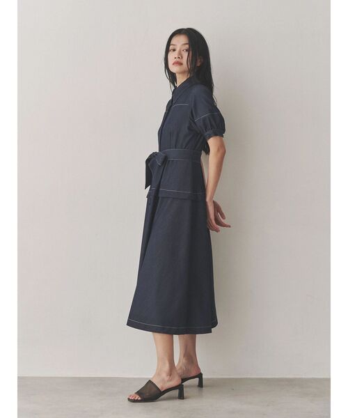 未使用品◇TONAL テーラードフレアワンピース ネイビー