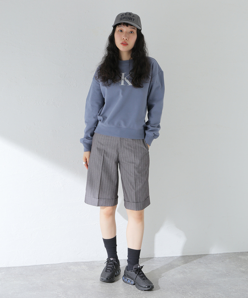 JOINT WORKS(ジョイントワークス)の「Calvin Klein /カルバン クライン MONOLOGO FRENCH TERRY RLXD CREW(Tシャツ/カットソー・レディース・ベージュ/スカイブルー・X-SMALL)」の5枚目の写真