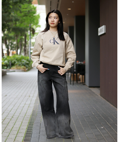 JOINT WORKS(ジョイントワークス)の「Calvin Klein /カルバン クライン MONOLOGO FRENCH TERRY RLXD CREW(Tシャツ/カットソー・レディース・ベージュ/スカイブルー・X-SMALL)」の18枚目の写真