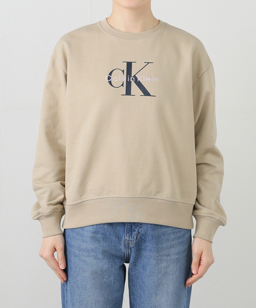 JOINT WORKS(ジョイントワークス)の「Calvin Klein /カルバン クライン MONOLOGO FRENCH TERRY RLXD CREW(Tシャツ/カットソー・レディース・ベージュ/スカイブルー・X-SMALL)」の11枚目の写真