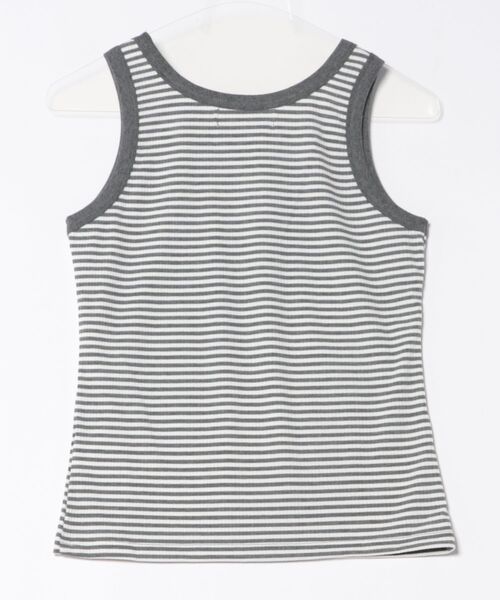 RAGEBLUE(レイジブルー)の「ワンポイント刺繍リブタンクトップ(タンクトップ・レディース・ホワイト/グレー×ホワイト・FREE)」の3枚目の写真