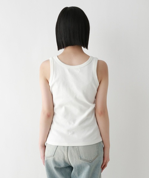 RAGEBLUE(レイジブルー)の「ワンポイント刺繍リブタンクトップ(タンクトップ・レディース・ホワイト/グレー×ホワイト・FREE)」の13枚目の写真