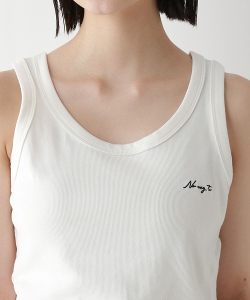 RAGEBLUE(レイジブルー)の「ワンポイント刺繍リブタンクトップ(タンクトップ・レディース・ホワイト/グレー×ホワイト・FREE)」の14枚目の写真