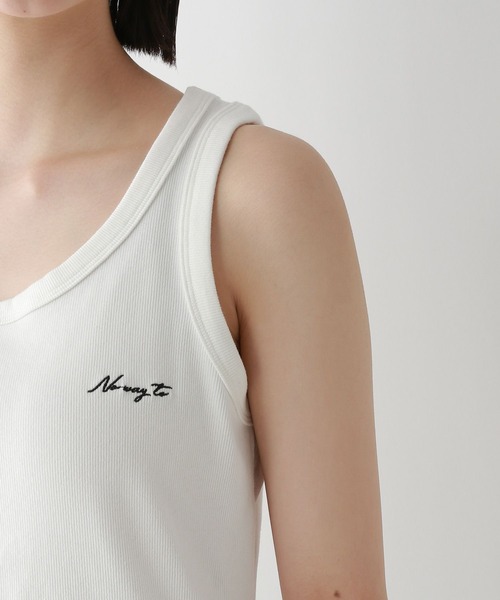 RAGEBLUE(レイジブルー)の「ワンポイント刺繍リブタンクトップ(タンクトップ・レディース・ホワイト/グレー×ホワイト・FREE)」の15枚目の写真