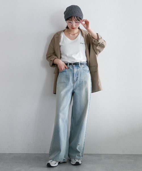 RAGEBLUE(レイジブルー)の「ワンポイント刺繍リブタンクトップ(タンクトップ・レディース・ホワイト/グレー×ホワイト・FREE)」の21枚目の写真