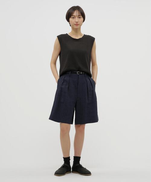 MARGARET HOWELL（マーガレットハウエル）の「YARN DYED LINEN（その他パンツ・レディース・グレー/ネイビー・2/1）」の2枚目の写真