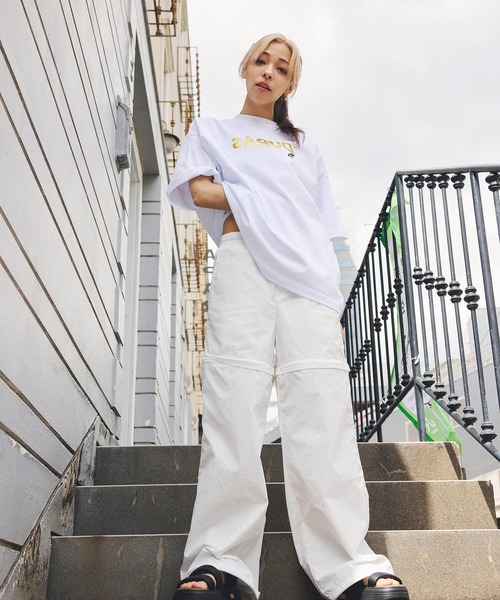 DURAS(デュラス)の「反転ロゴオーバーTシャツ(Tシャツ/カットソー・レディース・ホワイト×レッド/ホワイト×ゴールド/ホワイト×ブラック・SMALL/MEDIUM)」の16枚目の写真
