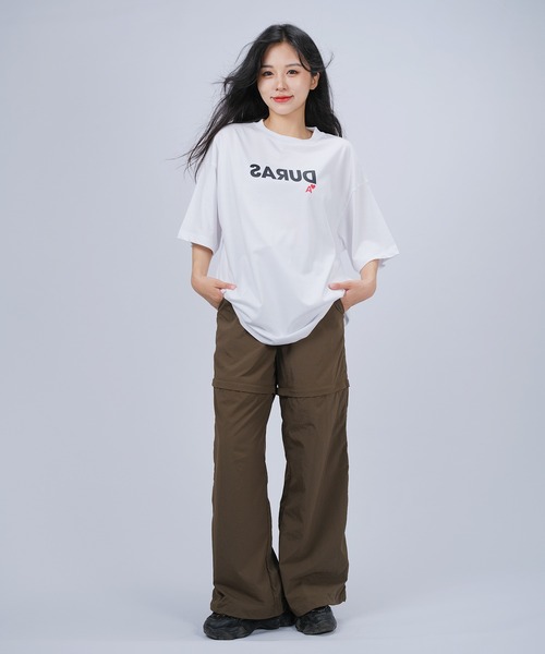 DURAS(デュラス)の「反転ロゴオーバーTシャツ(Tシャツ/カットソー・レディース・ホワイト×レッド/ホワイト×ゴールド/ホワイト×ブラック・SMALL/MEDIUM)」の9枚目の写真