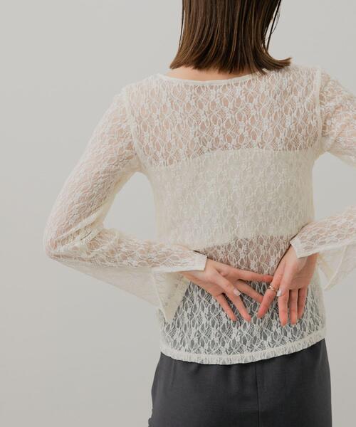 SENSE OF PLACE by URBAN RESEARCH(センスオブプレイスバイアーバンリサーチ)の「ボートネックレースカーディガン(カーディガン/ボレロ・レディース・ブラック/アイボリー/ベージュ・ONE)」の9枚目の写真