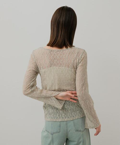 SENSE OF PLACE by URBAN RESEARCH(センスオブプレイスバイアーバンリサーチ)の「ボートネックレースカーディガン(カーディガン/ボレロ・レディース・ブラック/アイボリー/ベージュ・ONE)」の5枚目の写真