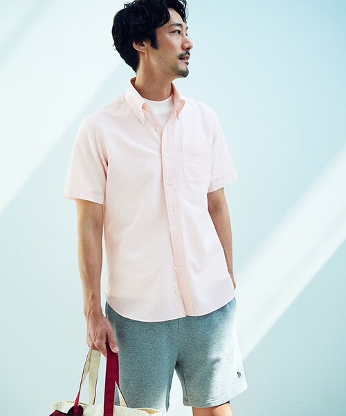 J.PRESS（ジェイプレス）の「過酷な夏を乗り切るマストな1着！【 高通気性 / 軽量 / ノンアイロン / 撥水】【BEAT HEAT SYSTEM】半袖ドレスシャツ / B.D.（ビジネスシャツ・メンズ・ホワイト系/ネイビー系3/パープル系3/サックスブルー系1/ピンク系1/ネイビー系1・MEDIUM/LARGE/X-LARGE/SMALL）」の10枚目の写真