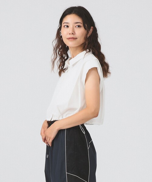 Ray BEAMS(レイビームス)の「ショルダーパッド フレンチスリーブ シャツ(シャツ/ブラウス・レディース・ホワイト/ブラック・ONE SIZE)」の6枚目の写真