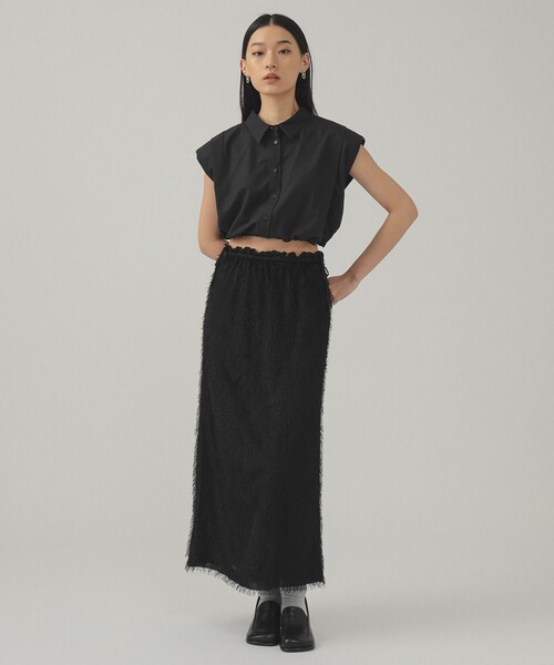 Ray BEAMS(レイビームス)の「ショルダーパッド フレンチスリーブ シャツ(シャツ/ブラウス・レディース・ホワイト/ブラック・ONE SIZE)」の14枚目の写真