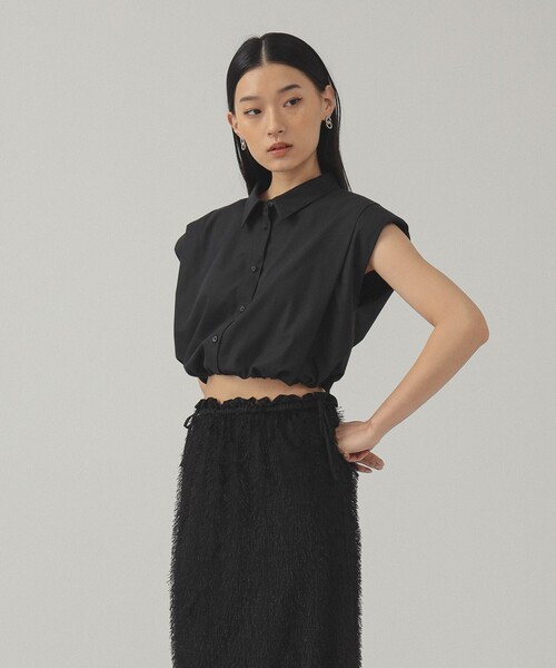 Ray BEAMS(レイビームス)の「ショルダーパッド フレンチスリーブ シャツ(シャツ/ブラウス・レディース・ホワイト/ブラック・ONE SIZE)」の17枚目の写真