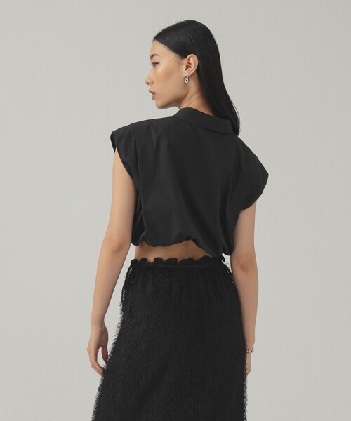 Ray BEAMS(レイビームス)の「ショルダーパッド フレンチスリーブ シャツ(シャツ/ブラウス・レディース・ホワイト/ブラック・ONE SIZE)」の18枚目の写真