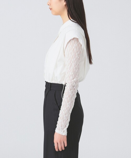 Ray BEAMS(レイビームス)の「ショルダーパッド フレンチスリーブ シャツ(シャツ/ブラウス・レディース・ホワイト/ブラック・ONE SIZE)」の20枚目の写真