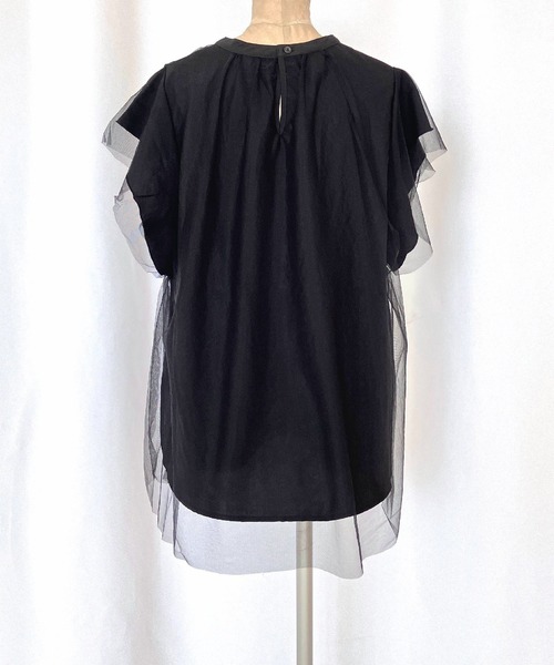 Q(キュー)の「フレアスリーブブラウス(シャツ/ブラウス・レディース・オリーブ/ブラック/オフホワイト・MEDIUM)」の7枚目の写真