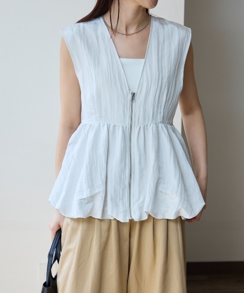 美品 coulage クラージュ コットンバルーンベスト ジレ ベスト ジレ バルーンベスト レディース : ZOZOTOWN Yahoo!店