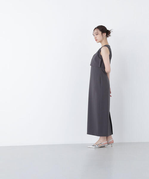 NATURAL BEAUTY BASIC(ナチュラルビューティーベーシック)の「◇ビスチェレイヤードナローワンピース(ワンピース・レディース・ベージュ/チャコールグレー・P/S/MEDIUM)」の9枚目の写真