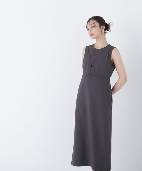 NATURAL BEAUTY BASIC(ナチュラルビューティーベーシック)の「◇ビスチェレイヤードナローワンピース(ワンピース・レディース・ベージュ/チャコールグレー・P/S/MEDIUM)」の10枚目の写真
