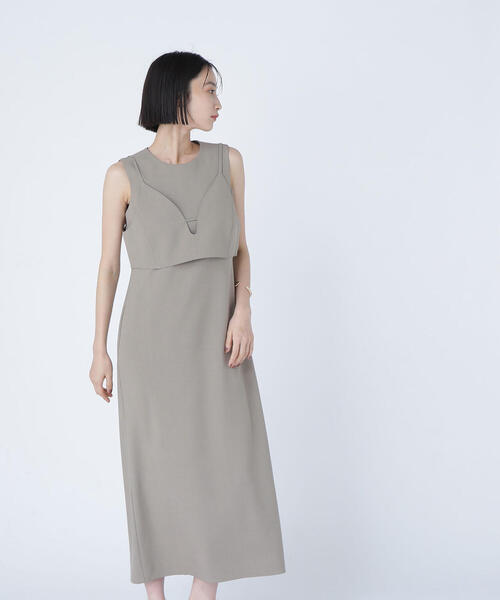 NATURAL BEAUTY BASIC(ナチュラルビューティーベーシック)の「◇ビスチェレイヤードナローワンピース(ワンピース・レディース・ベージュ/チャコールグレー・P/S/MEDIUM)」の13枚目の写真