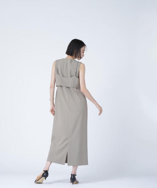 NATURAL BEAUTY BASIC(ナチュラルビューティーベーシック)の「◇ビスチェレイヤードナローワンピース(ワンピース・レディース・ベージュ/チャコールグレー・P/S/MEDIUM)」の17枚目の写真
