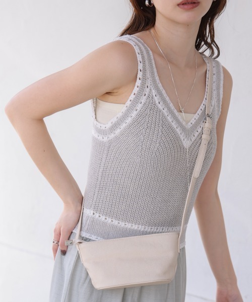 Bab（バブ）の「ショルダーミニバッグ（ショルダーバッグ・レディース・グリーン/ブラック/アイボリー/ベージュ・ONESIZE）」の8枚目の写真