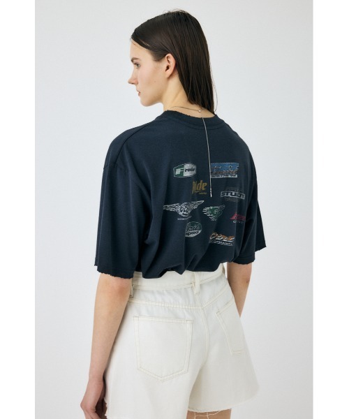 MOUSSY（マウジー）の「COLLECTED MARKS Tシャツ（Tシャツ/カットソー・レディース・オフホワイト/ミント/ライトブラック・FREE）」の8枚目の写真