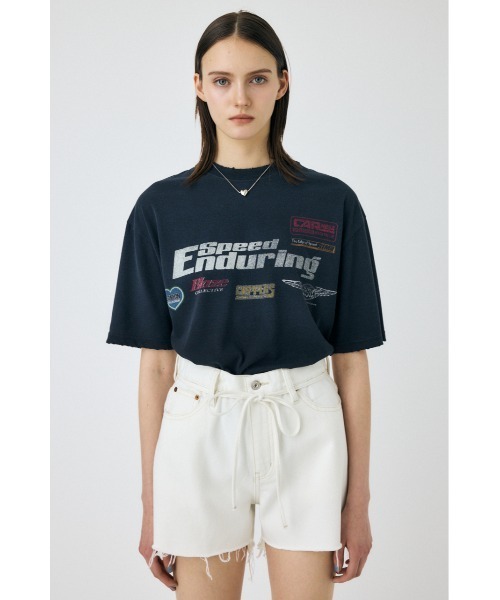 MOUSSY（マウジー）の「COLLECTED MARKS Tシャツ（Tシャツ/カットソー・レディース・オフホワイト/ミント/ライトブラック・FREE）」の9枚目の写真
