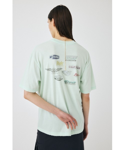 MOUSSY（マウジー）の「COLLECTED MARKS Tシャツ（Tシャツ/カットソー・レディース・オフホワイト/ミント/ライトブラック・FREE）」の19枚目の写真