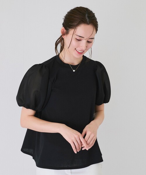 Jayro(ジャイロ)の「シアー袖ブラウス(Tシャツ/カットソー・レディース・ホワイト系その他/ブルー/ブラック・M)」の6枚目の写真