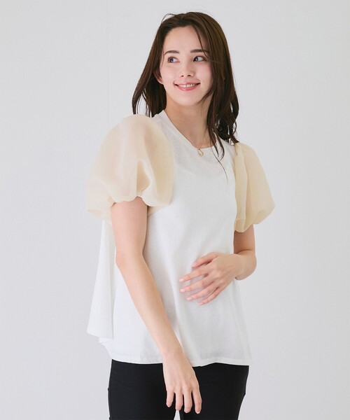 Jayro(ジャイロ)の「シアー袖ブラウス(Tシャツ/カットソー・レディース・ホワイト系その他/ブルー/ブラック・M)」の13枚目の写真