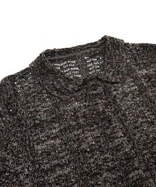 Settimissimo(セッティミッシモ)の「ハーフ スリーブ 透かし編み ニット シャツ(ニット/セーター・レディース・アイボリー/ブラック・FREE)」の14枚目の写真