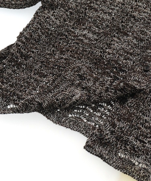 Settimissimo(セッティミッシモ)の「ハーフ スリーブ 透かし編み ニット シャツ(ニット/セーター・レディース・アイボリー/ブラック・FREE)」の15枚目の写真