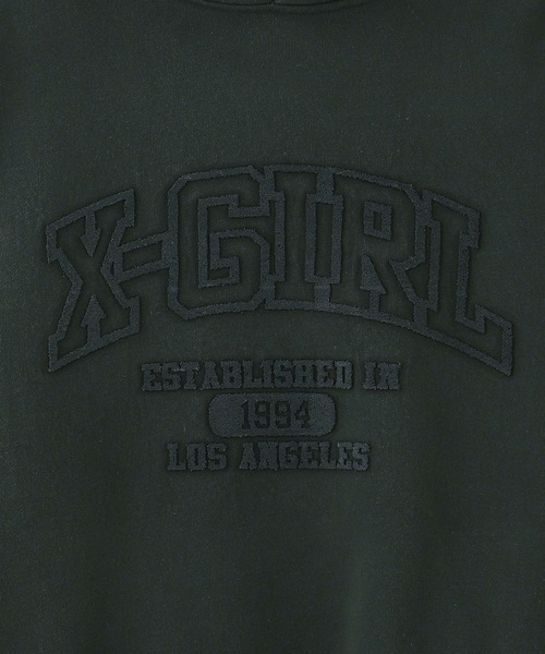 X-girl（エックスガール）の「COLLEGE LOGO DRAWSTRING SWEAT DRESS（ワンピース・レディース・チャコール/ベージュ/パープル・S/M）」の6枚目の写真