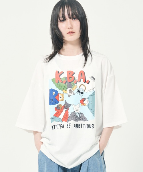 CORISCO（コリスコ）の「アニマルヒップホップ柄Tシャツ(M1)（Tシャツ/カットソー・メンズ・オートミール/ホワイト系1/ブラック系2/グレー系1/ブラック系1/グレー系2/ホワイト系2/キナリ・LARGE/MEDIUM/X-LARGE）」の3枚目の写真