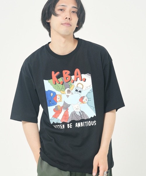 CORISCO（コリスコ）の「アニマルヒップホップ柄Tシャツ(M1)（Tシャツ/カットソー・メンズ・オートミール/ホワイト系1/ブラック系2/グレー系1/ブラック系1/グレー系2/ホワイト系2/キナリ・LARGE/MEDIUM/X-LARGE）」の5枚目の写真