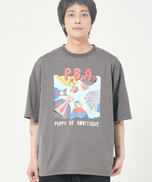 CORISCO（コリスコ）の「アニマルヒップホップ柄Tシャツ(M1)（Tシャツ/カットソー・メンズ・オートミール/ホワイト系1/ブラック系2/グレー系1/ブラック系1/グレー系2/ホワイト系2/キナリ・LARGE/MEDIUM/X-LARGE）」の8枚目の写真