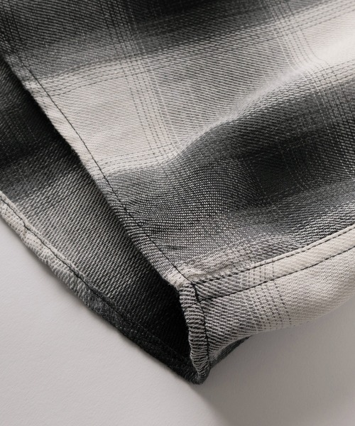 GERRY(ジェリー)の「【70】【GERRY/ジェリー】ワンポイントロゴ刺繍 オンブレチェック 半袖シャツ/26SS新色追加(シャツ/ブラウス・メンズ・ブラウン/ブラック/ホワイト/ブルー・M/L/XL)」の11枚目の写真