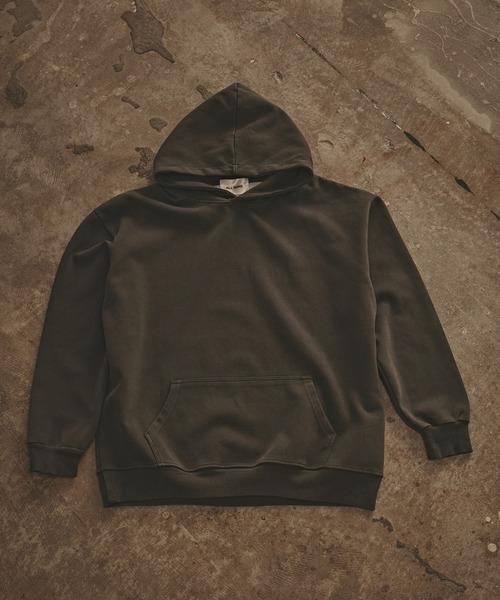 ALL RUNS（オールランズ）の「ヴィンテージ加工 カンガルーポケットフーディー（パーカー・メンズ・レッド/ブラック/パープル/ブラウン・L/M/XL）」の2枚目の写真