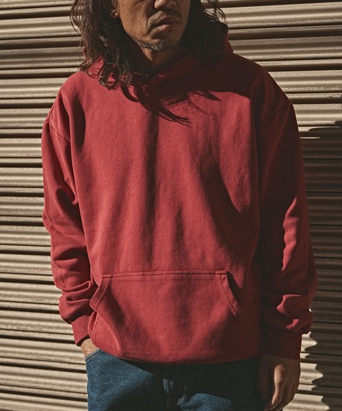 ALL RUNS（オールランズ）の「ヴィンテージ加工 カンガルーポケットフーディー（パーカー・メンズ・レッド/ブラック/パープル/ブラウン・L/M/XL）」の18枚目の写真