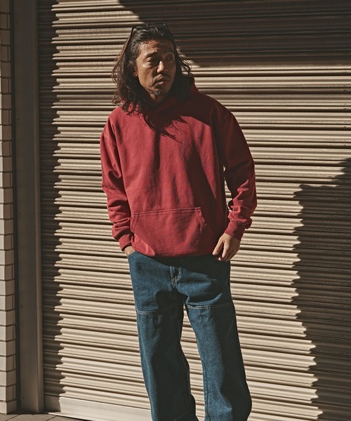 ALL RUNS（オールランズ）の「ヴィンテージ加工 カンガルーポケットフーディー（パーカー・メンズ・レッド/ブラック/パープル/ブラウン・L/M/XL）」の19枚目の写真