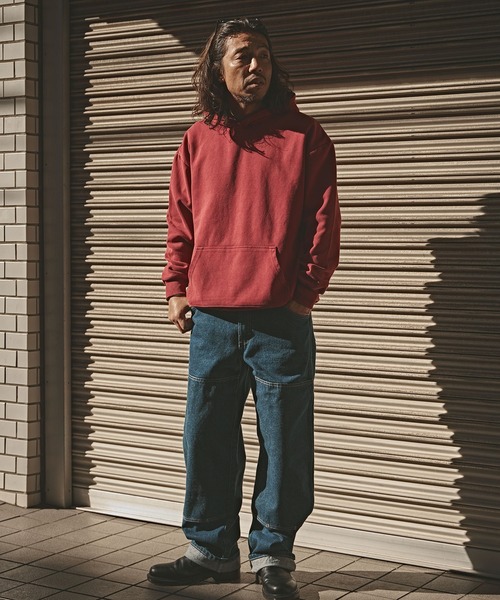 ALL RUNS（オールランズ）の「ヴィンテージ加工 カンガルーポケットフーディー（パーカー・メンズ・レッド/ブラック/パープル/ブラウン・L/M/XL）」の20枚目の写真