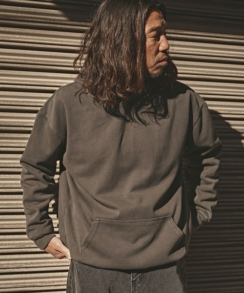 ALL RUNS（オールランズ）の「ヴィンテージ加工 カンガルーポケットフーディー（パーカー・メンズ・レッド/ブラック/パープル/ブラウン・L/M/XL）」の5枚目の写真