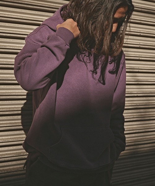 ALL RUNS（オールランズ）の「ヴィンテージ加工 カンガルーポケットフーディー（パーカー・メンズ・レッド/ブラック/パープル/ブラウン・L/M/XL）」の14枚目の写真