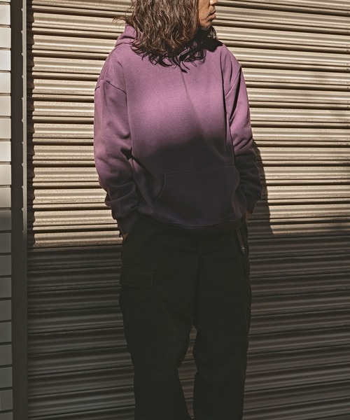 ALL RUNS（オールランズ）の「ヴィンテージ加工 カンガルーポケットフーディー（パーカー・メンズ・レッド/ブラック/パープル/ブラウン・L/M/XL）」の15枚目の写真